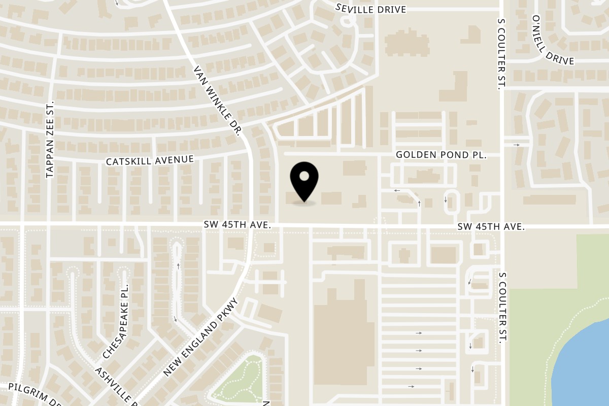 Map showing the location of The Drunken Oyster on 7606 SW 45th Ave Ste 100 in Amarillo
